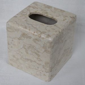 GENUINE MARBLE BATHROOM TISSUE BOX COVER HOLDER - CHAMPAGNE #A